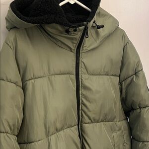 Madden Girl Olive  Green Puffer Jacket with hood